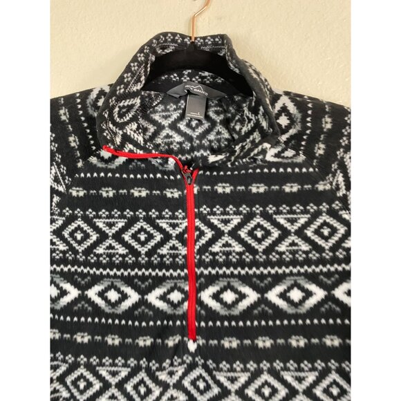 Eddie Bauer Quarter Zip Pullover Fleece Nordic Sweater Womens Size Large Aztec - Picture 4 of 14